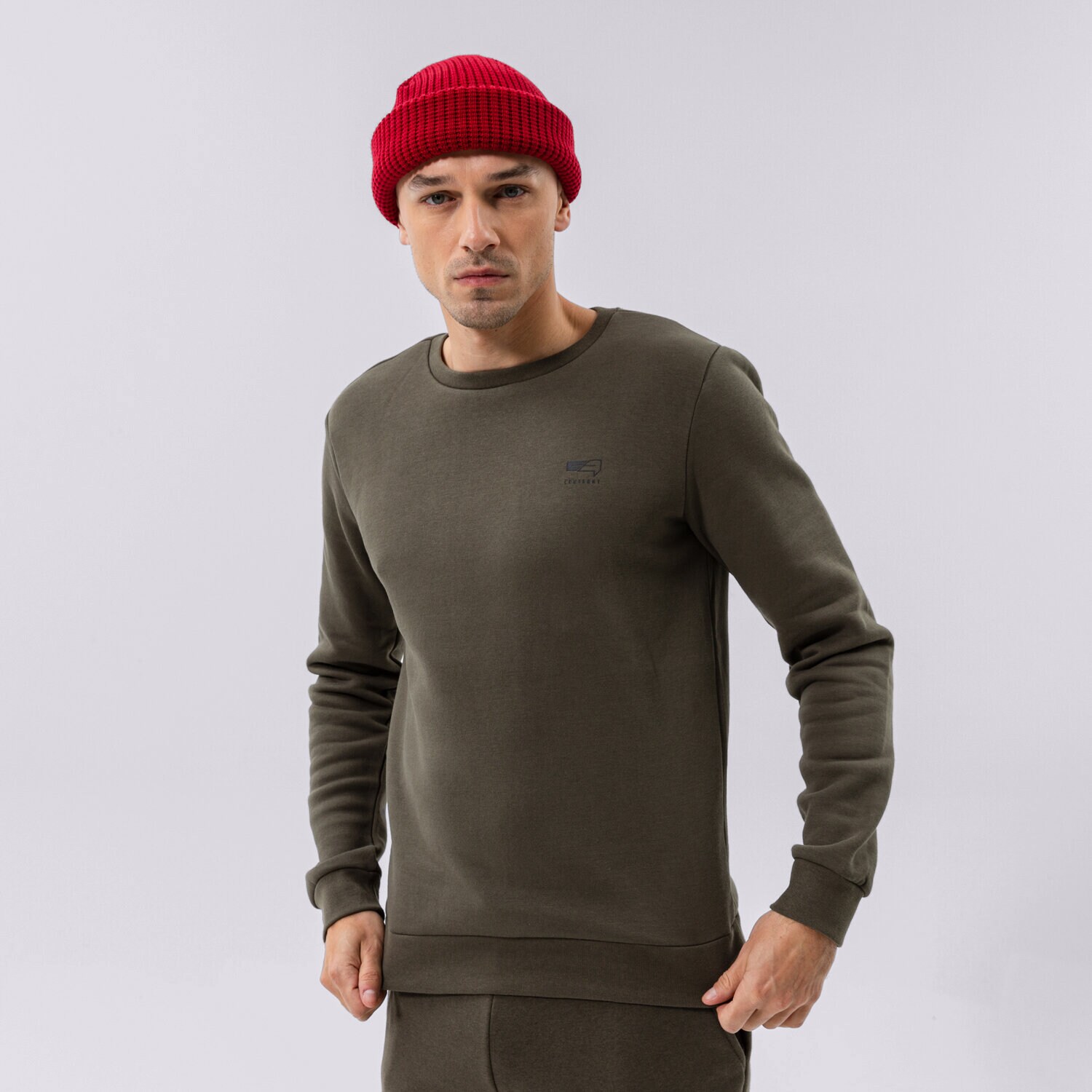 Herren CONFRONT SWEATSHIRT SMALL LOGO CREW KHAKI CF321BLM32001 Khaki