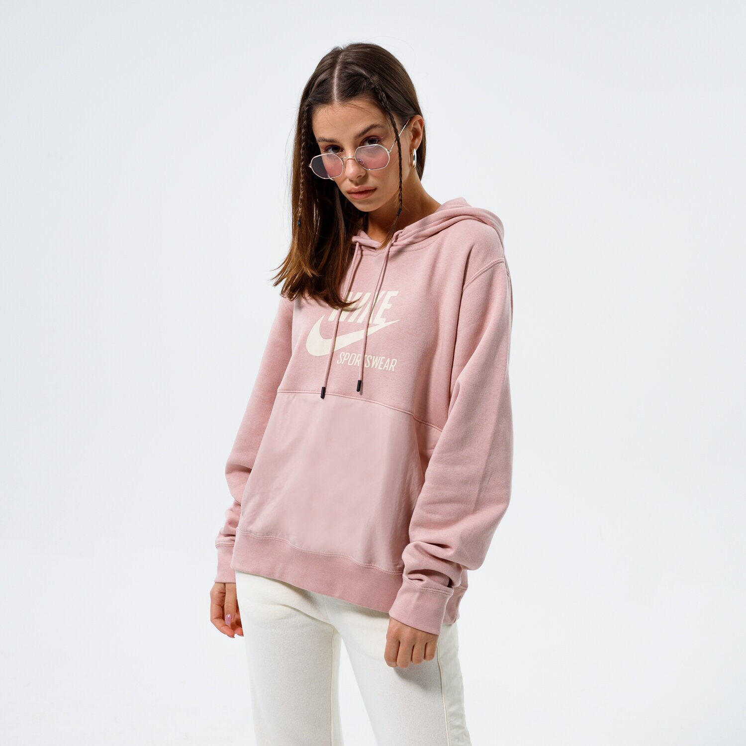 Damen NIKE HOODIE W NSW FLC HOODIE HTG DD5673-601 Rosa