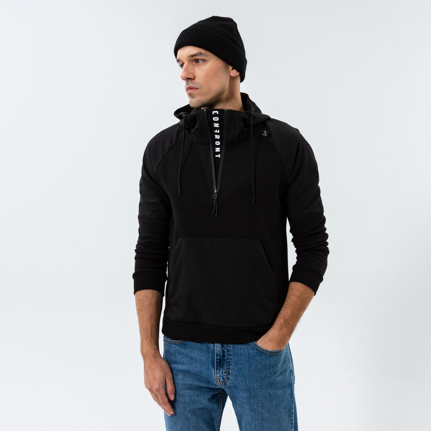 Herren CONFRONT HOODIE VERTICAL LOGO CF321BLM33001 Schwarz