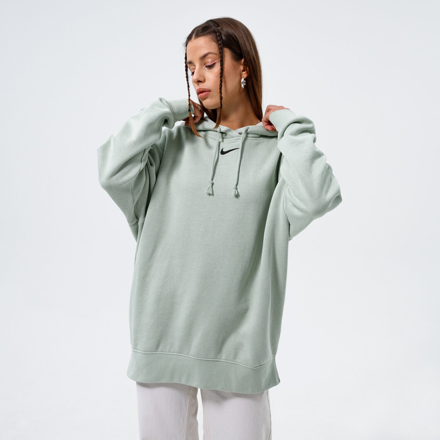 Damen NIKE HOODIE W   NSW ESSNTL CLCTN FLC OS HD DJ7668-017 Grün