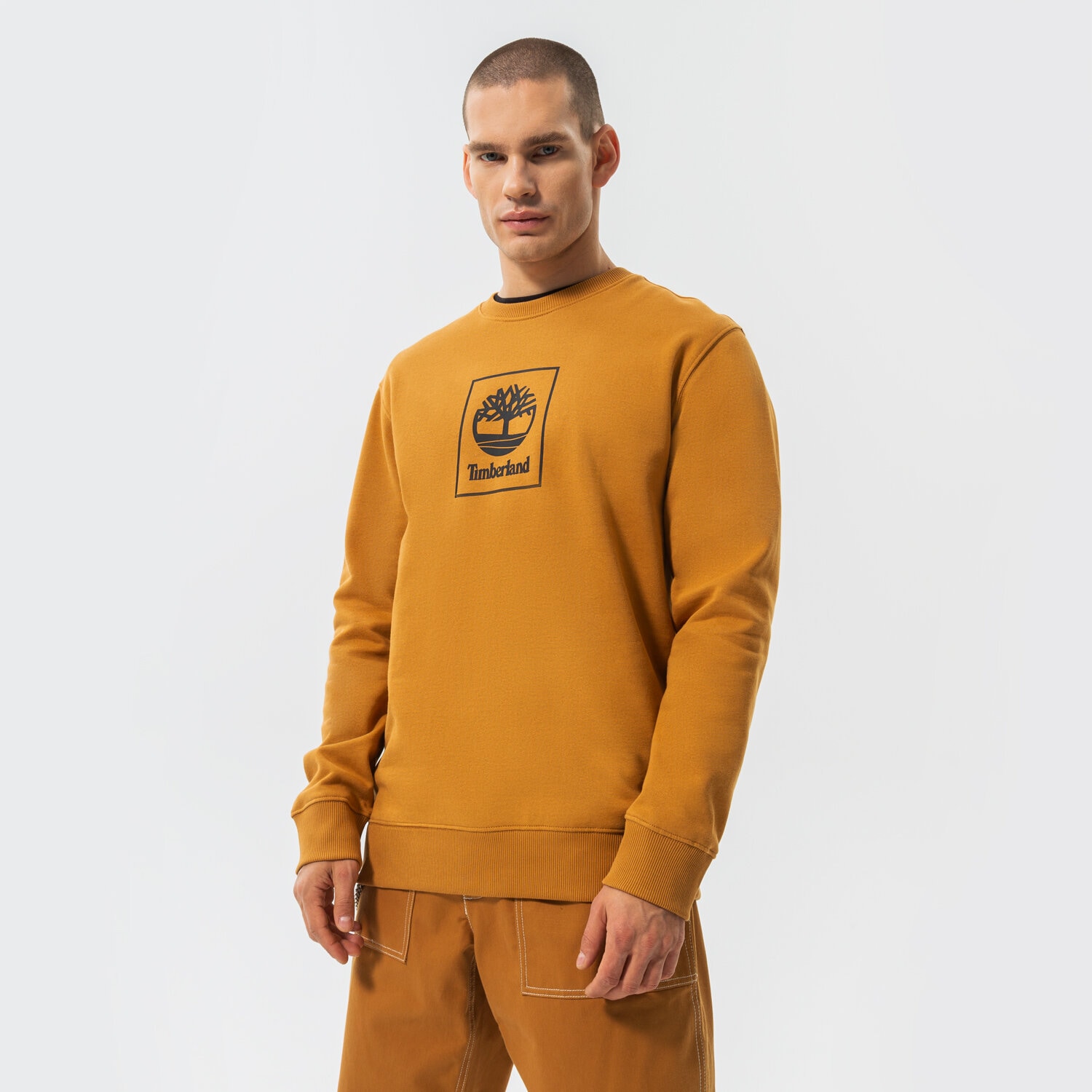 Herren TIMBERLAND SWEATSHIRT STACK LOGO SWEAT WHEAT BOOT TB0A5ZJ9P471 Braun