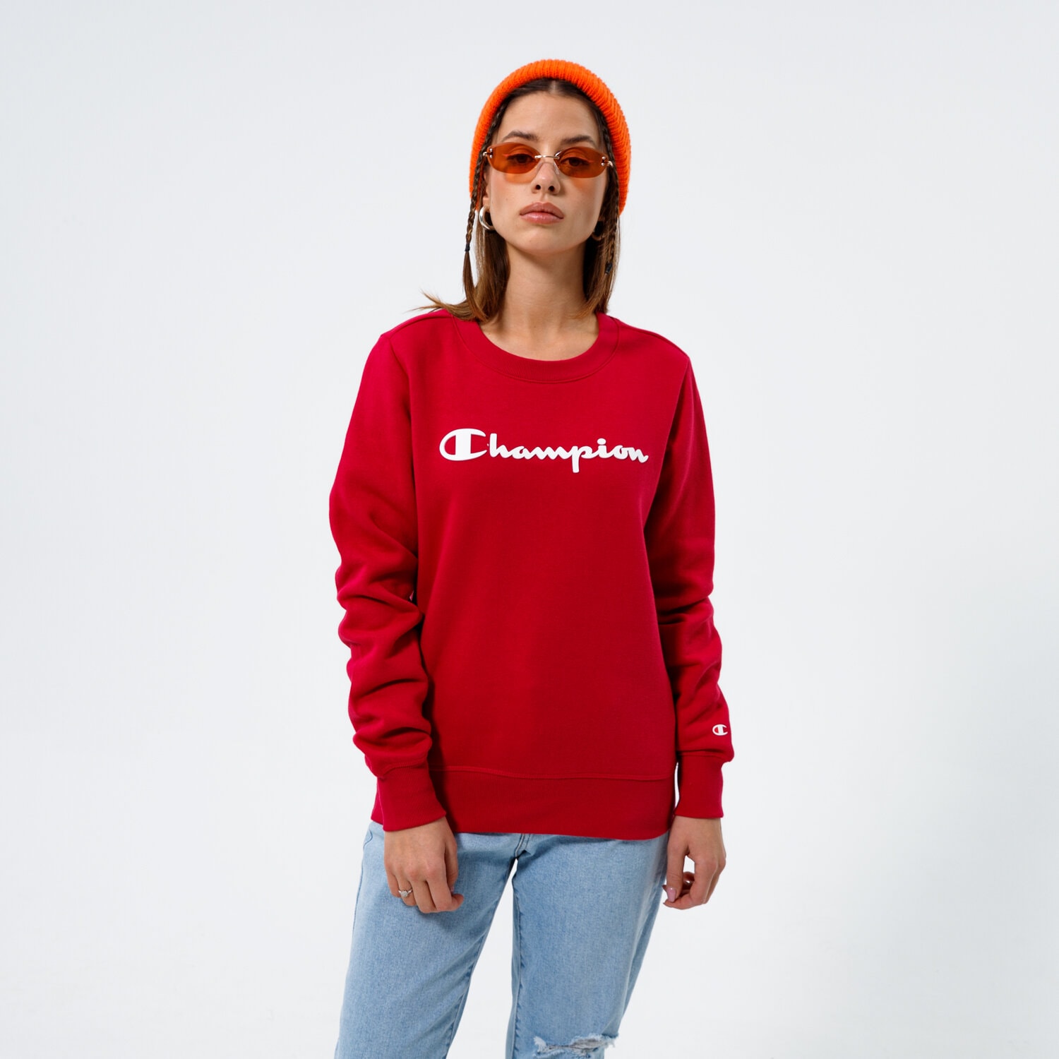 Damen CHAMPION SWEATSHIRT CREWNECK SWEATSHIRT 113210RS061 Dunkelrot