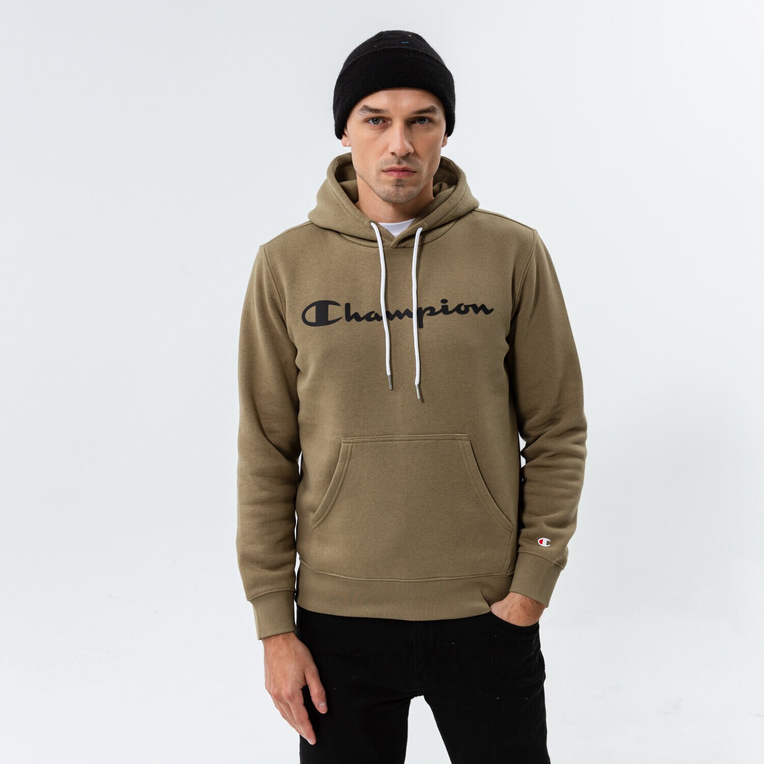 Herren CHAMPION HOODIE HOODED SWEATSHIRT 214743GS044 Khaki