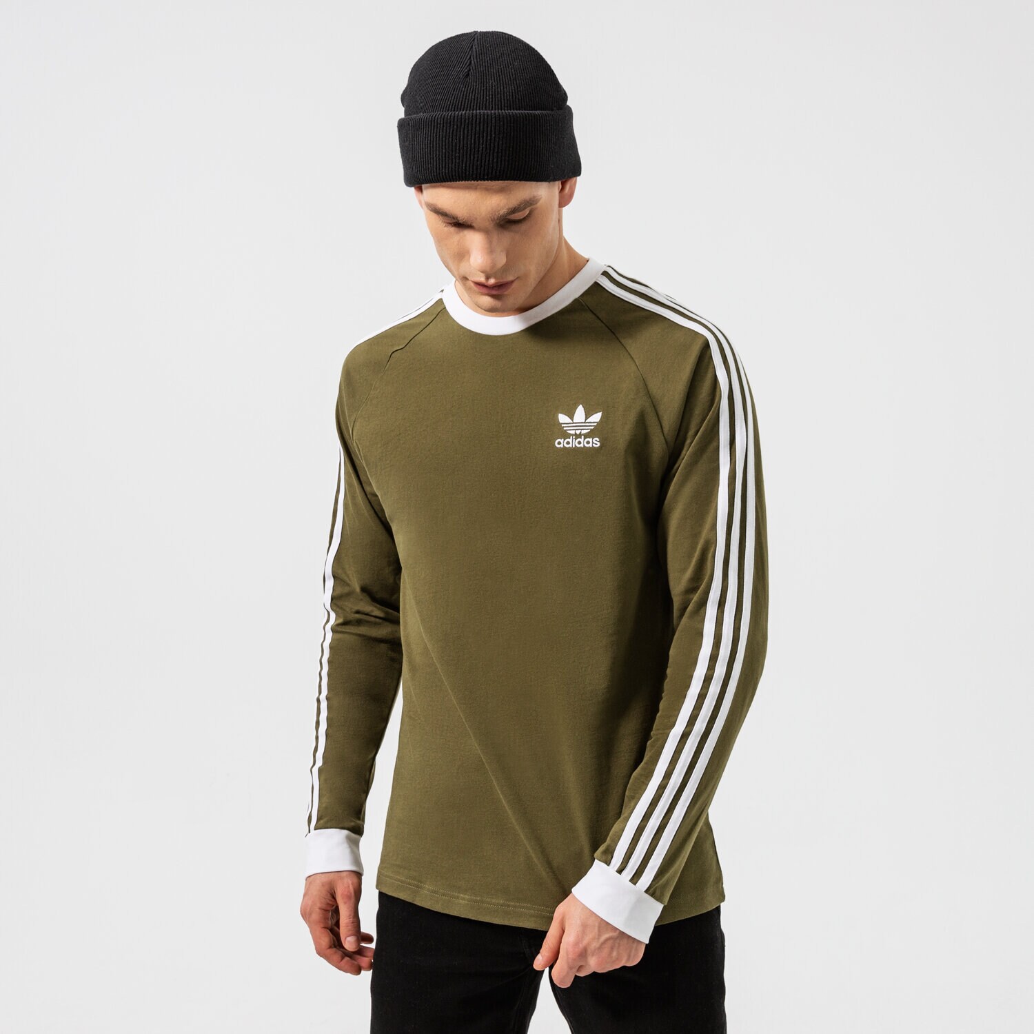 Herren T-Shirt ADIDAS T-SHIRT 3-STRIPES LS T H37779 Khaki