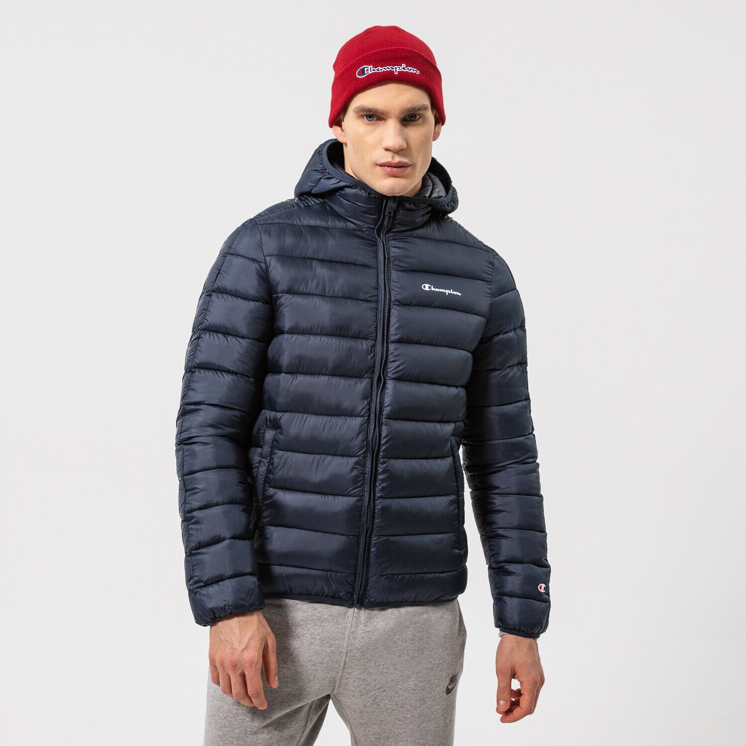 Herren Winterjacke CHAMPION JACKE WINTER HOODED JACKET 216647BS501 Dunkelblau