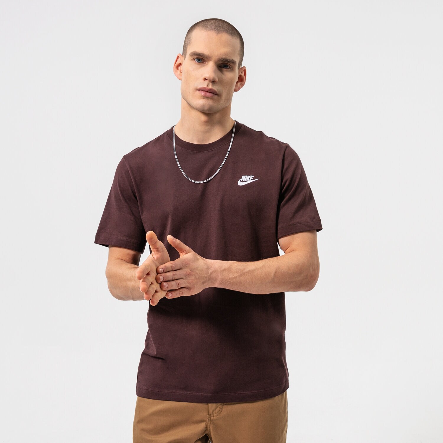 Herren T-Shirt NIKE T-SHIRT SPORTSWEAR CLUB AR4997-203 Dunkelrot