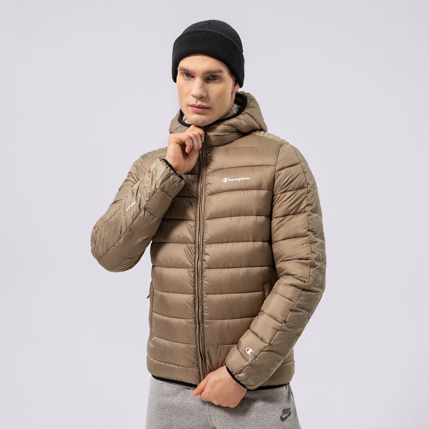 Herren Winterjacke CHAMPION JACKE WINTER HOODED JACKET 216647GS044 Khaki