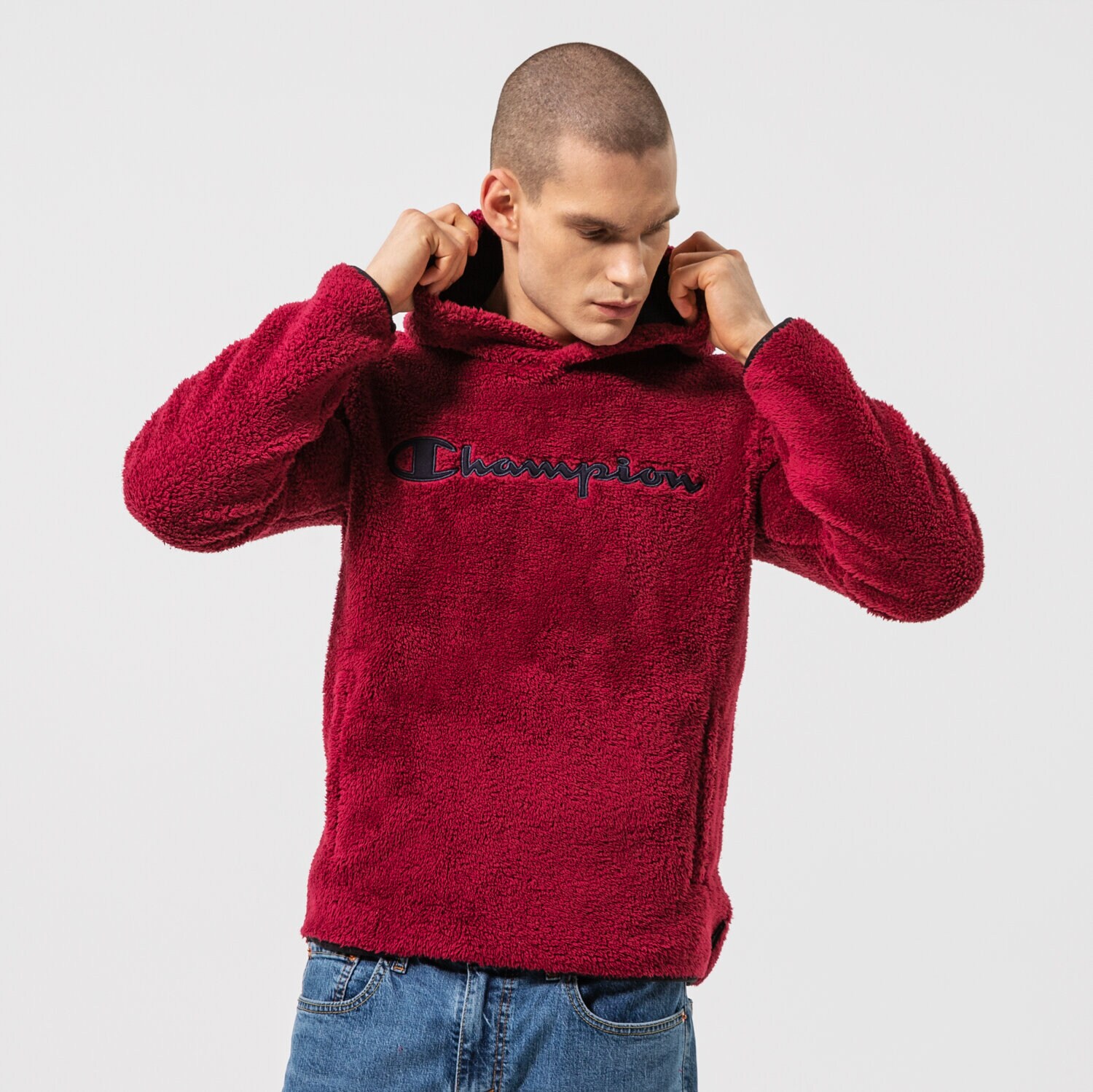 Herren CHAMPION HOODIE HOODED TOP 214973VS516 Dunkelrot