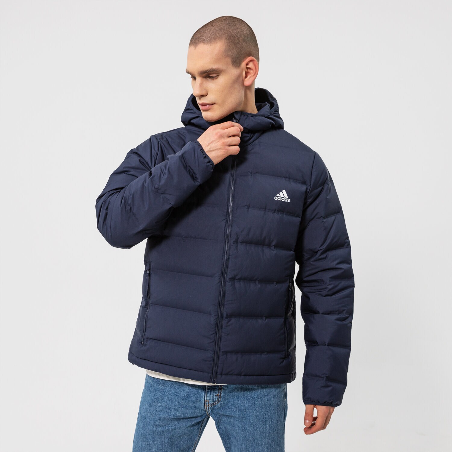Herren Winterjacke ADIDAS JACKE HELIONIC HO JKT GE5811 Dunkelblau