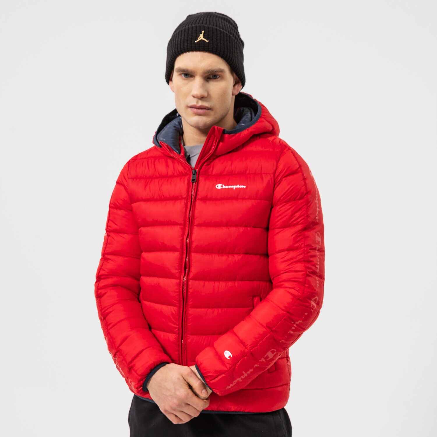 Herren Winterjacke CHAMPION JACKE WINTER HOODED JACKET 216647RS053 Dunkelrot