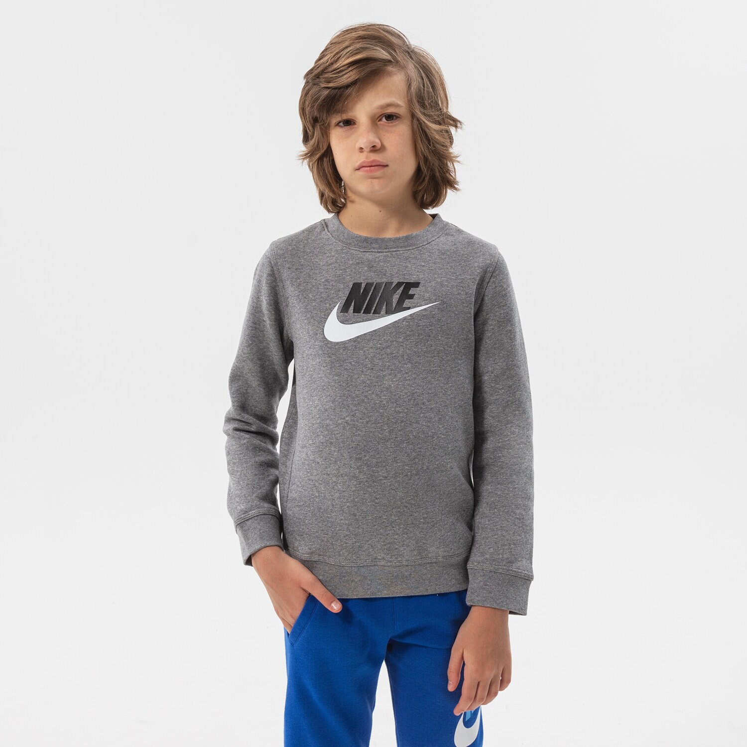 Kinder NIKE SWEATSHIRT SPORTSWEAR CLUB FLEECE BOY CV9297-092 Grau