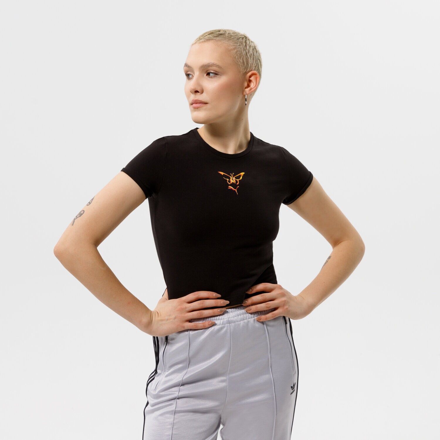 Damen T-Shirt PUMA T-SHIRT PUMA X DUA LIPA SLIM TEE 534737 01 Schwarz