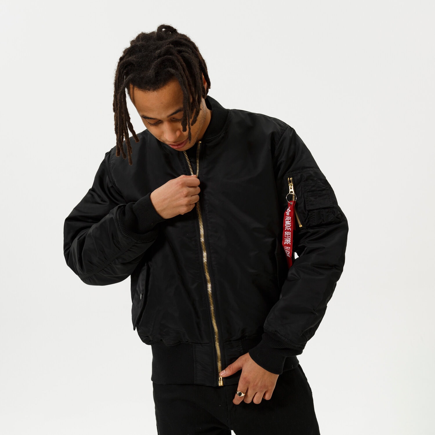 Herren Winterjacke ALPHA INDUSTRIES JACKE MA-1 100101-03 Schwarz