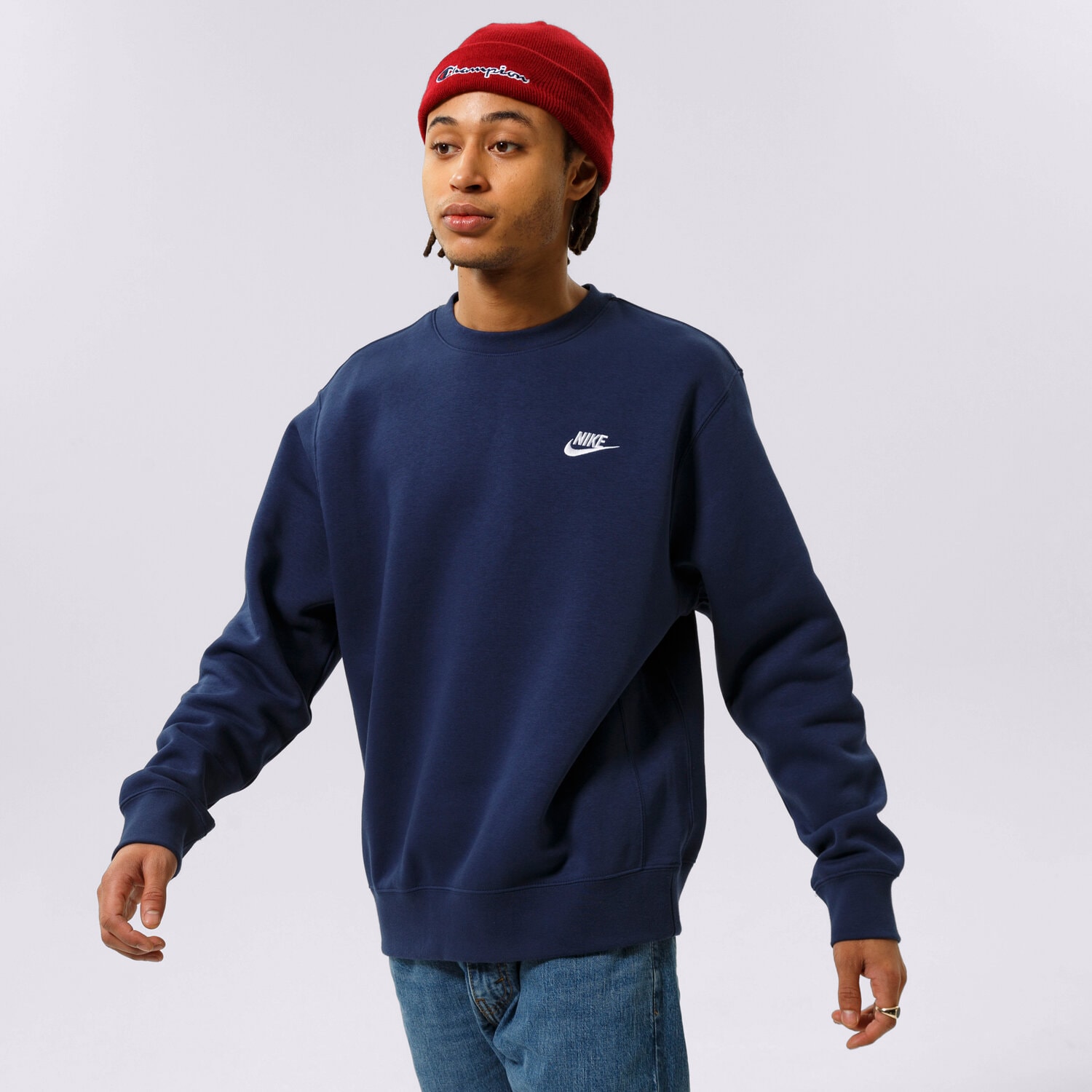 Herren NIKE SWEATSHIRT SPORTSWEAR CLUB FLEECE BV2662-410 Dunkelblau