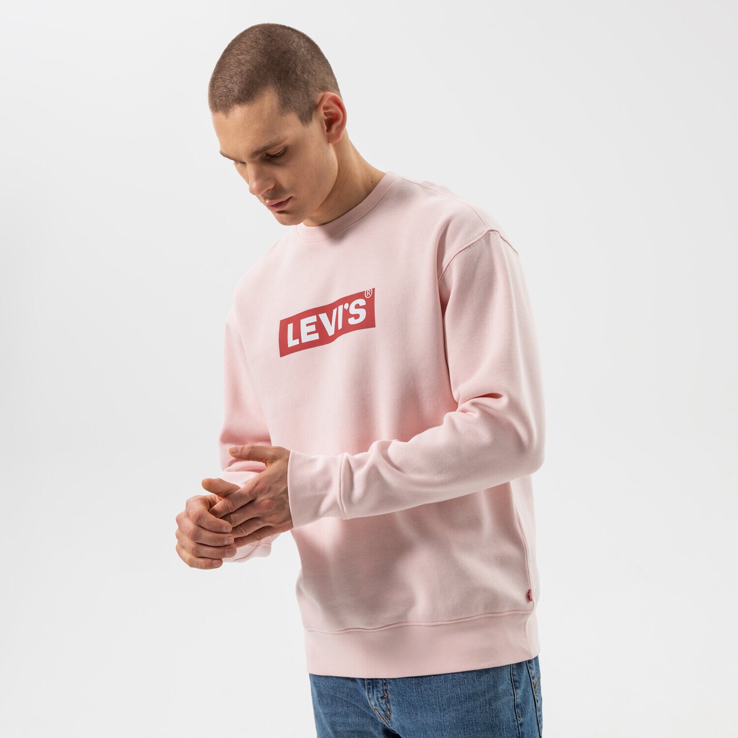 Herren LEVI'S SWEATSHIRT T3 RELAXED GRAPHIC CREW 39134-0028 Rosa