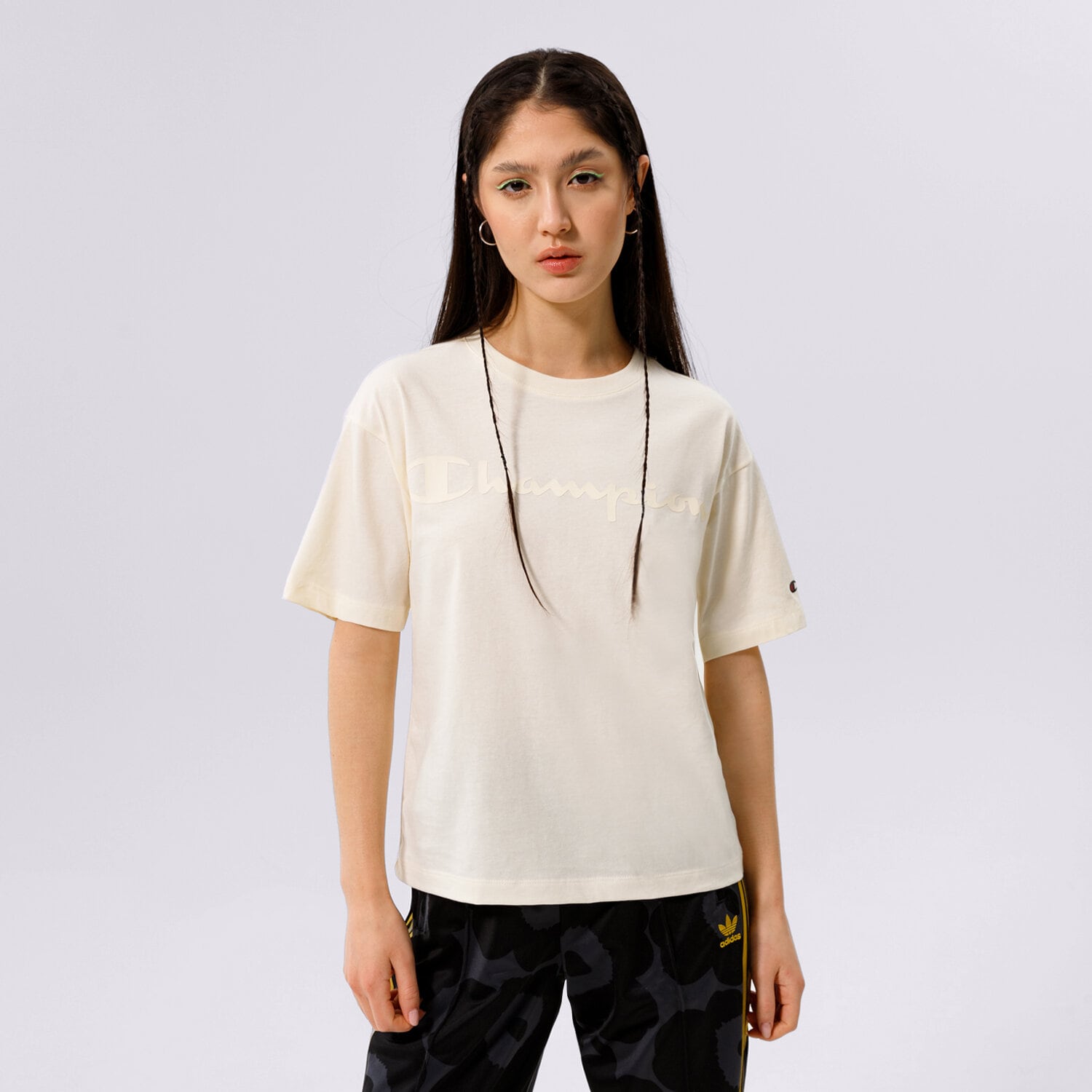 Damen T-Shirt CHAMPION T-SHIRT CREWNECK T-SHIRT 114458WW005 Beige