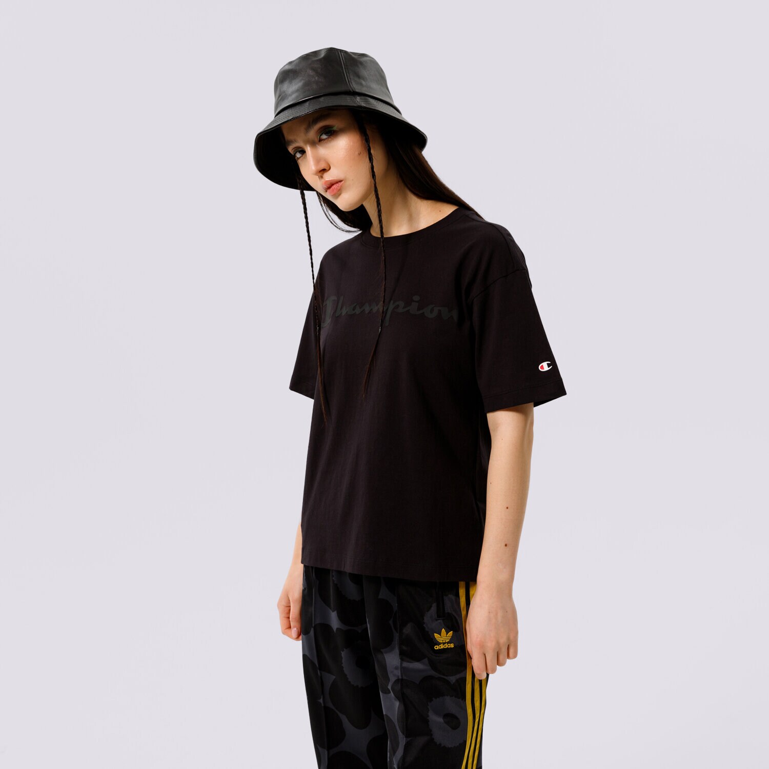 Damen T-Shirt CHAMPION T-SHIRT CREWNECK T-SHIRT 114458KK001 Schwarz