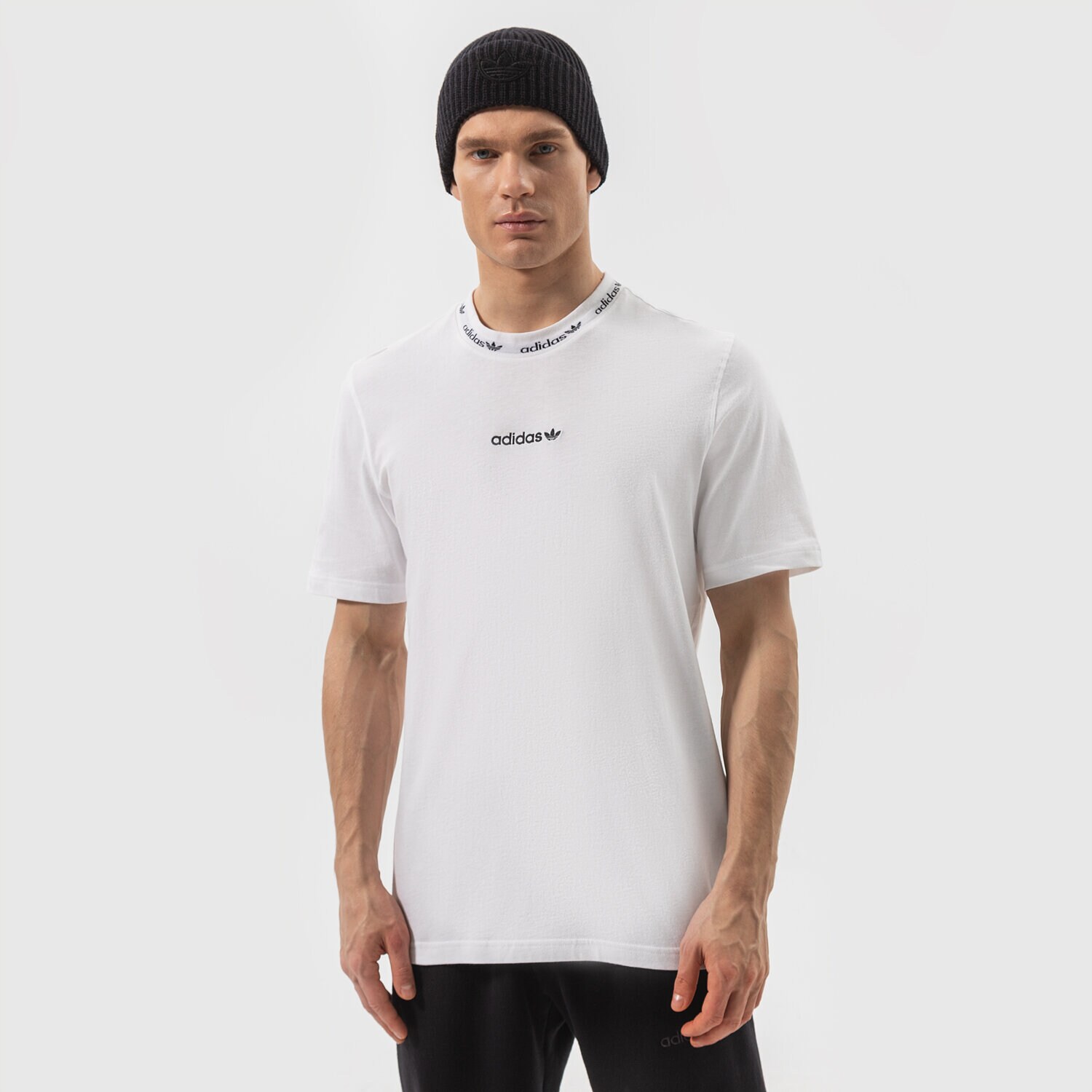 Herren T-Shirt ADIDAS T-SHIRT TREFOIL LINEAR RIB TEE HM2659 Weiß