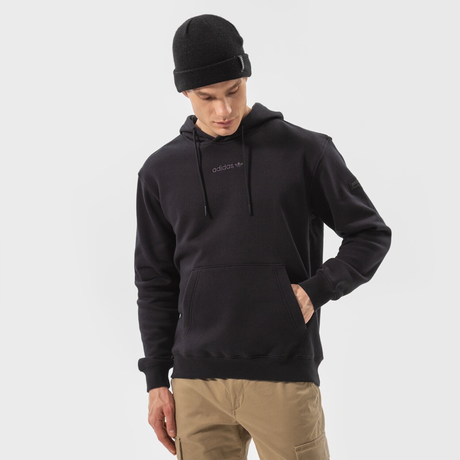 Herren ADIDAS HOODIE TREFOIL LINEAR LABEL HOODIE HM2655 Schwarz