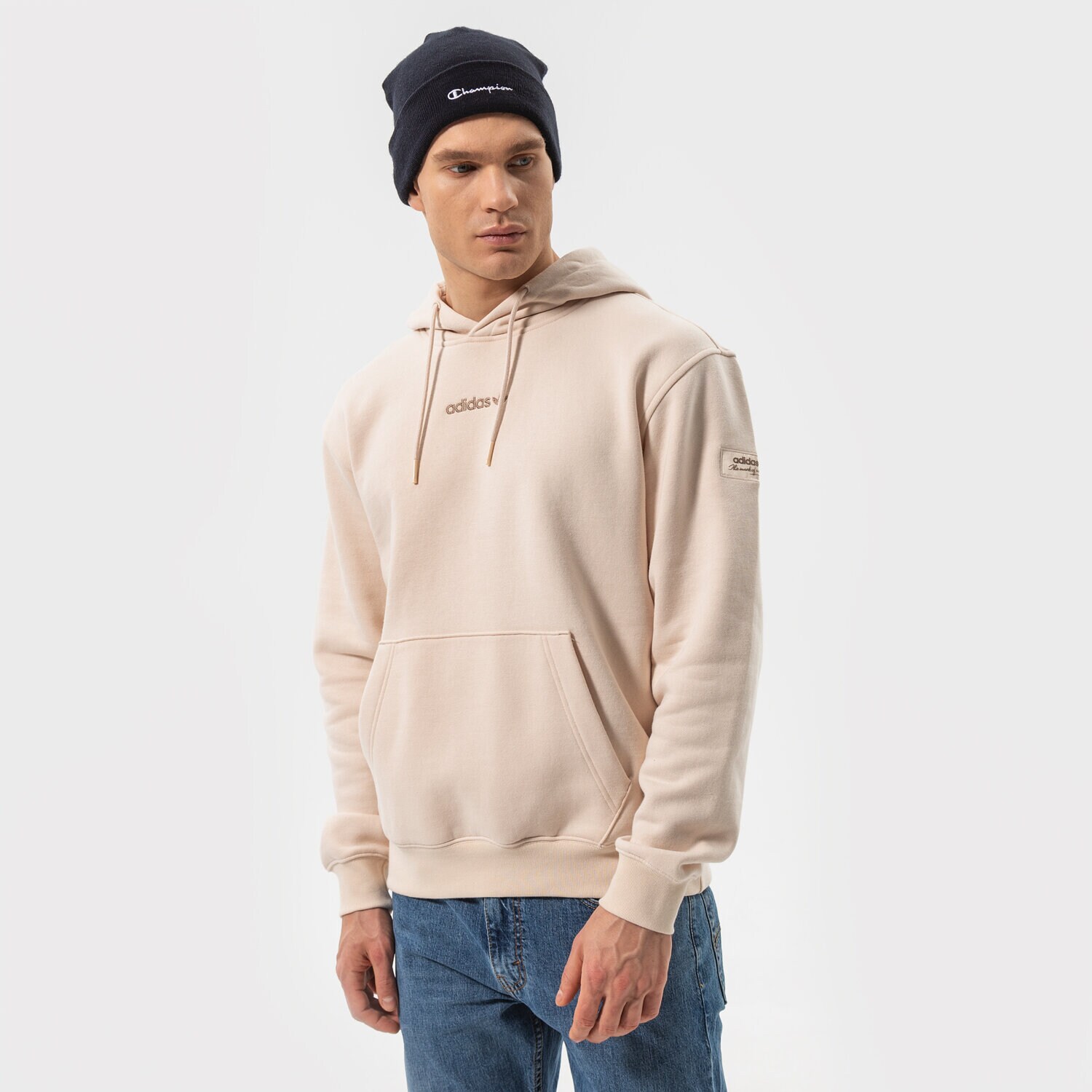 Herren ADIDAS HOODIE TREFOIL LINEAR LABEL HOODIE HM2654 Beige