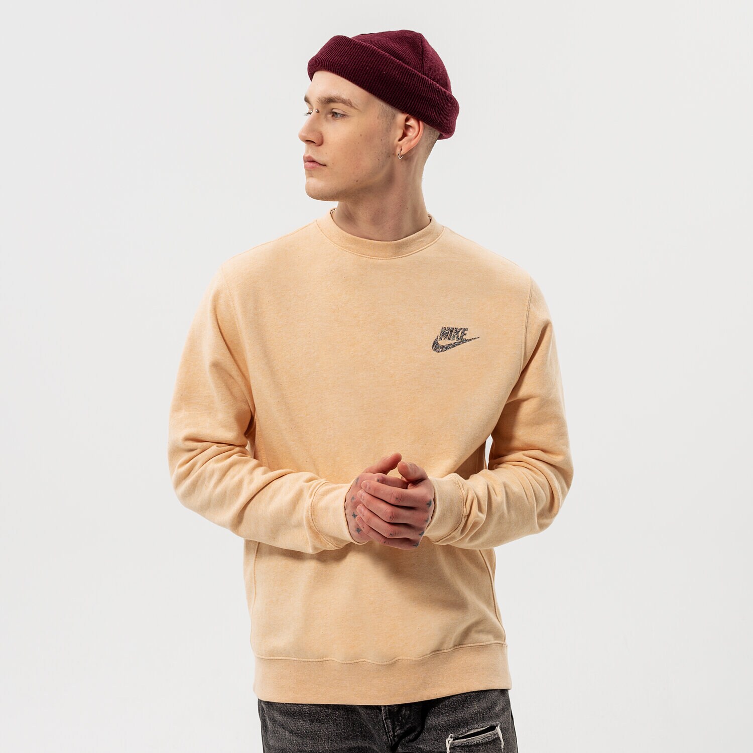 Herren NIKE SWEATSHIRT M NSW REVIVAL FLC CREW C DM5630-268 Beige
