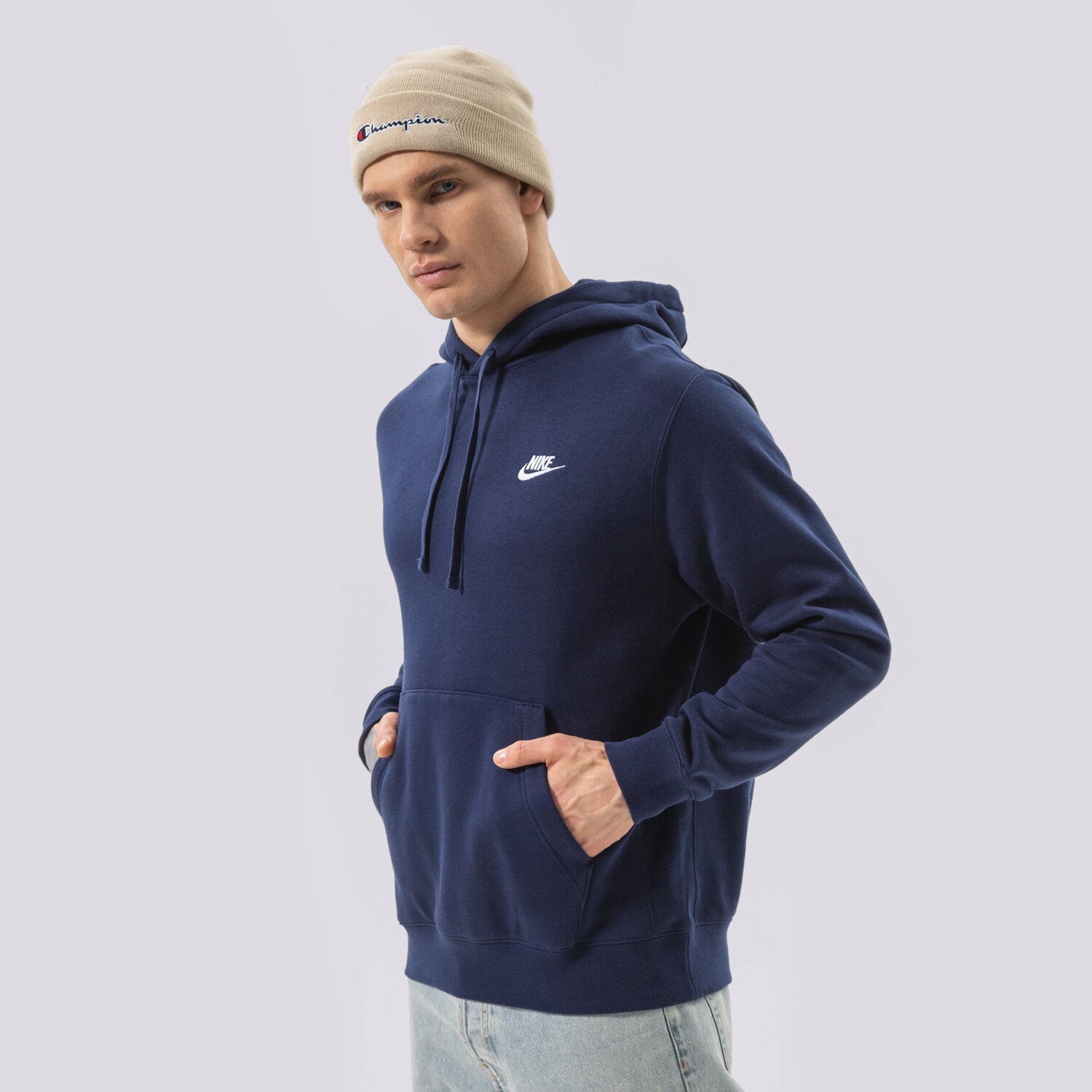 Herren NIKE HOODIE SPORTSWEAR CLUB FLEECE BV2654-410 Dunkelblau