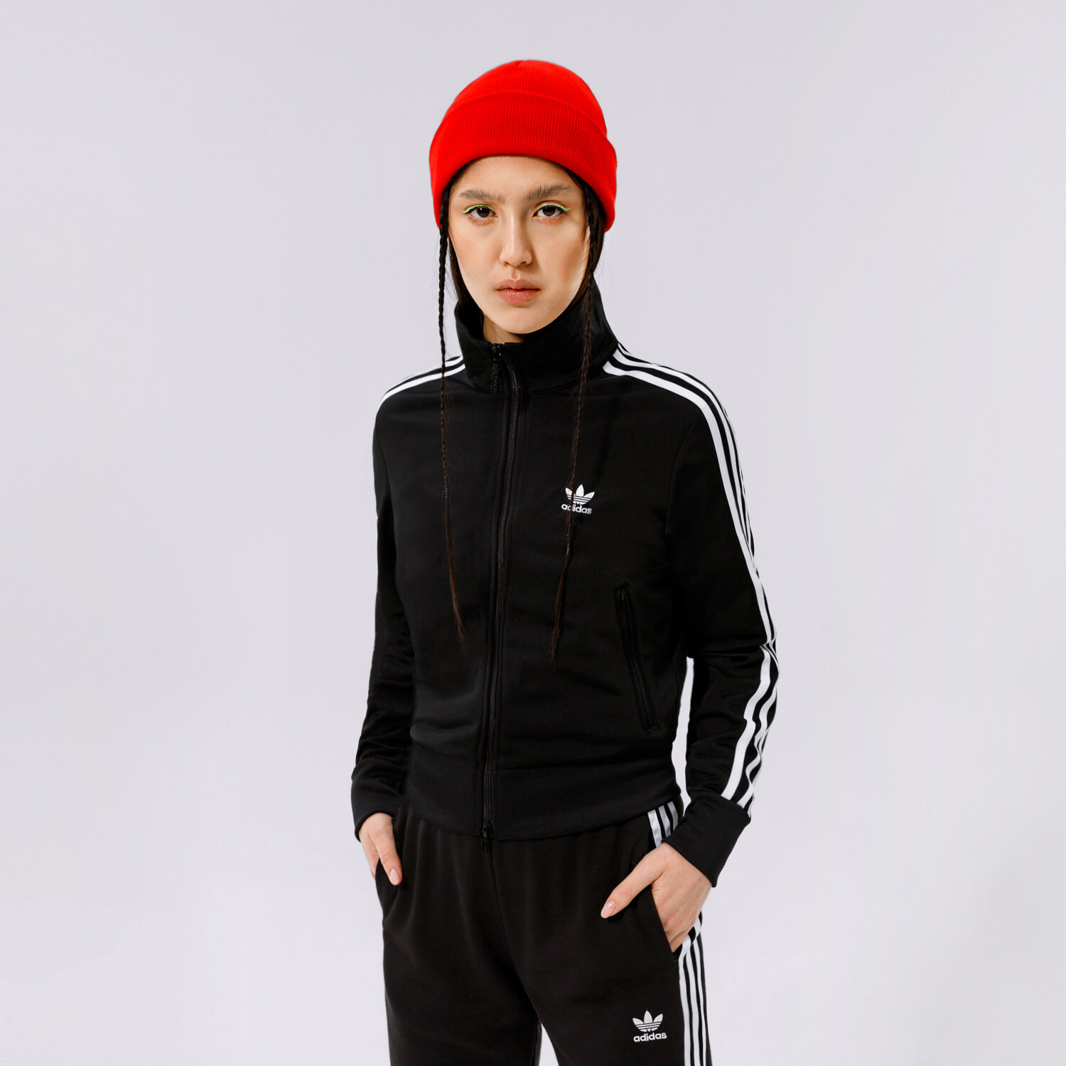 Damen ADIDAS SWEATSHIRT MIT REIßVERSCHLUSS   FIREBIRD TT PB GN2817 Schwarz