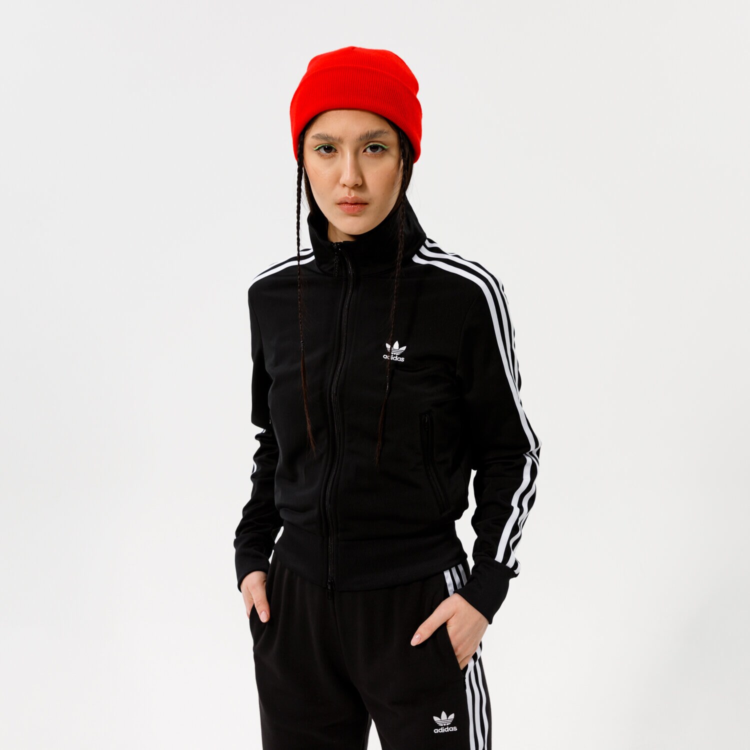 Damen ADIDAS SWEATSHIRT MIT REIßVERSCHLUSS   FIREBIRD TT PB GN2817 Schwarz