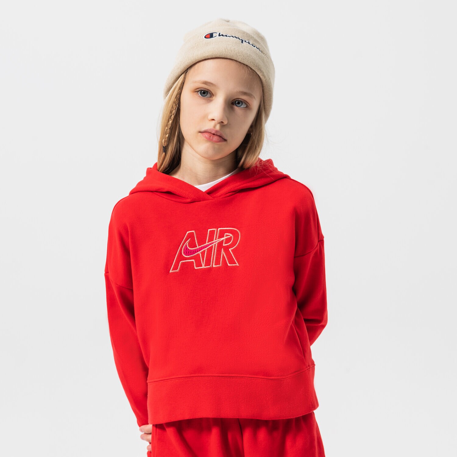 Kinder NIKE HOODIE G NSW AIR FT CROP GIRL DM8372-657 Rot