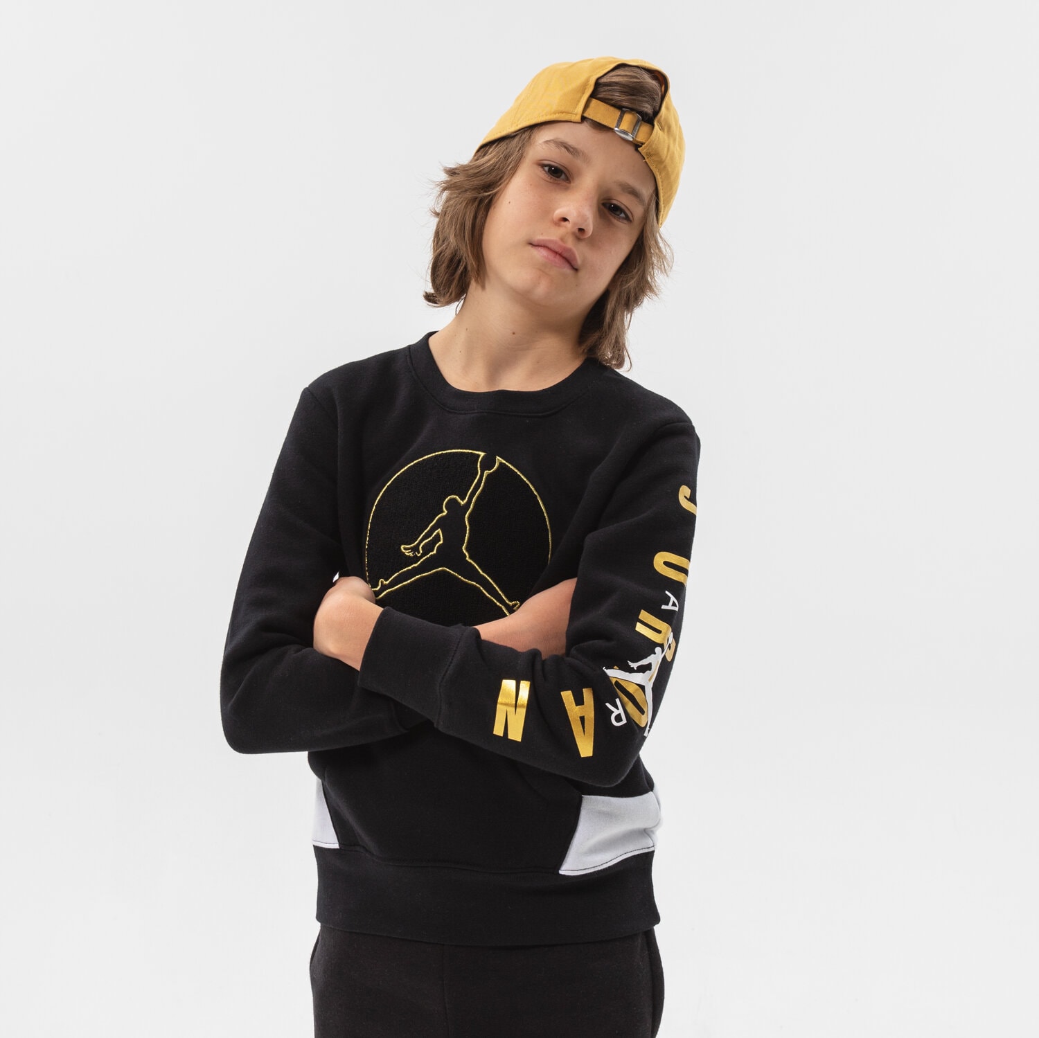 Kinder JORDAN SWEATSHIRT JUMPMAN CREWNECK BOY 95B021023 Schwarz
