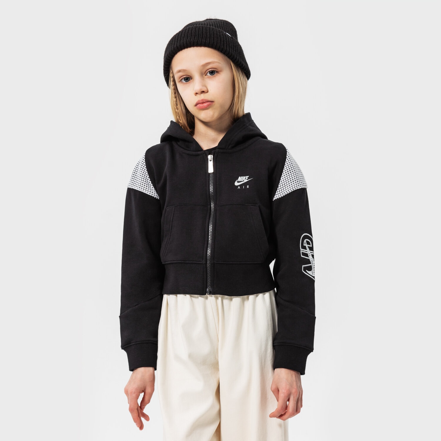 Kinder NIKE SWEATSHIRT MIT REIßVERSCHLUSS Z   KAPTUREM G NSW AIR FT DM8386-010 Schwarz