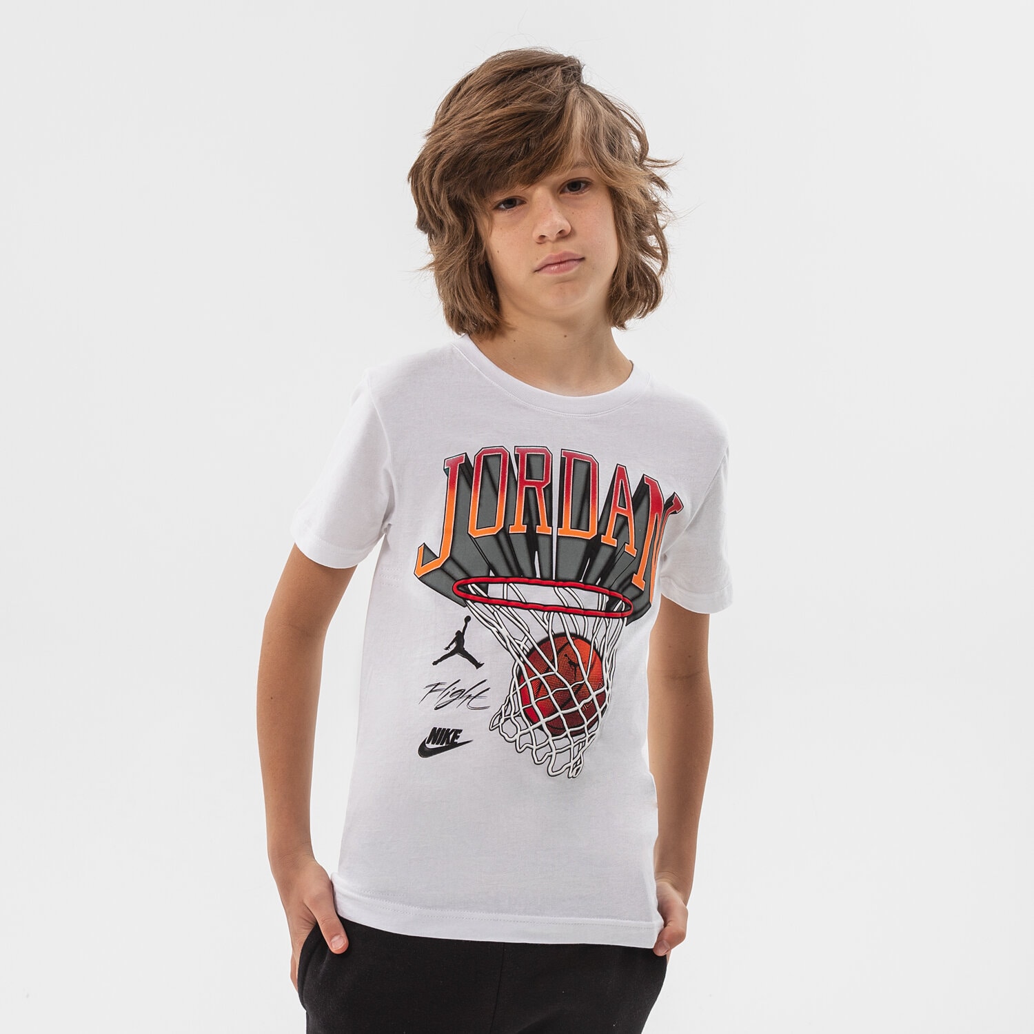 Kinder T-Shirt JORDAN T-SHIRT HOOP STYLE T-SHIRT JUNIOR BOY 95B231-001 Weiß