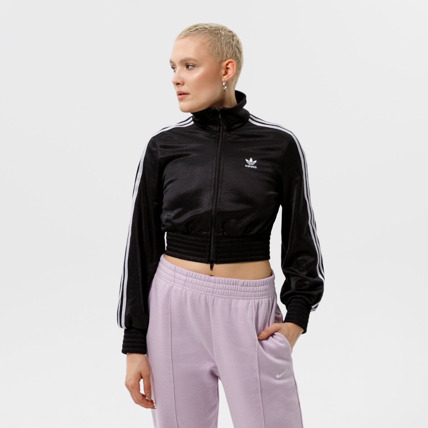 Damen ADIDAS SWEATSHIRT MIT REIßVERSCHLUSS TRACK TOP HF7535 Schwarz