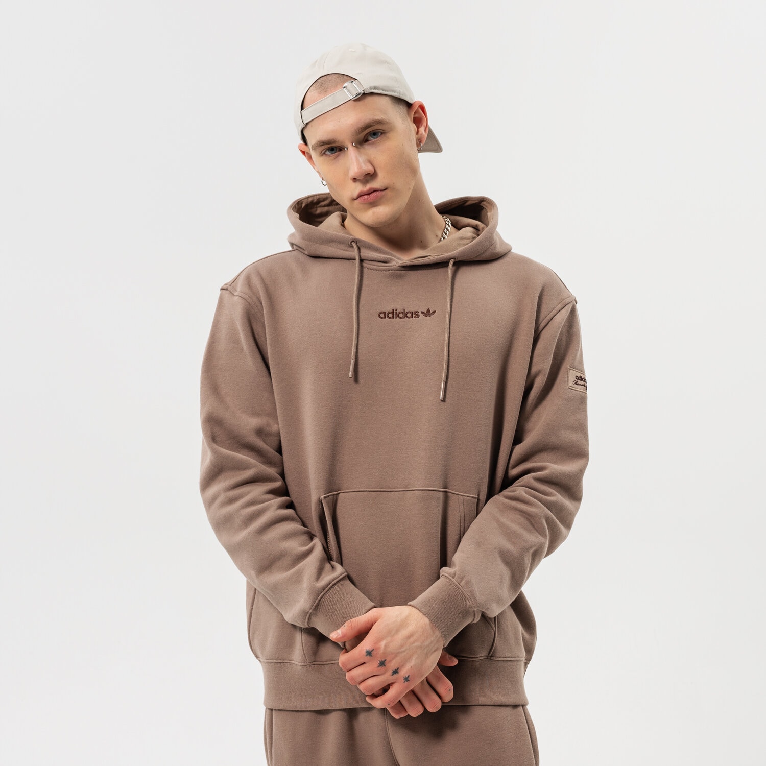 Herren ADIDAS HOODIE TREFOIL LINEAR LABEL HOODIE HM2652 Braun