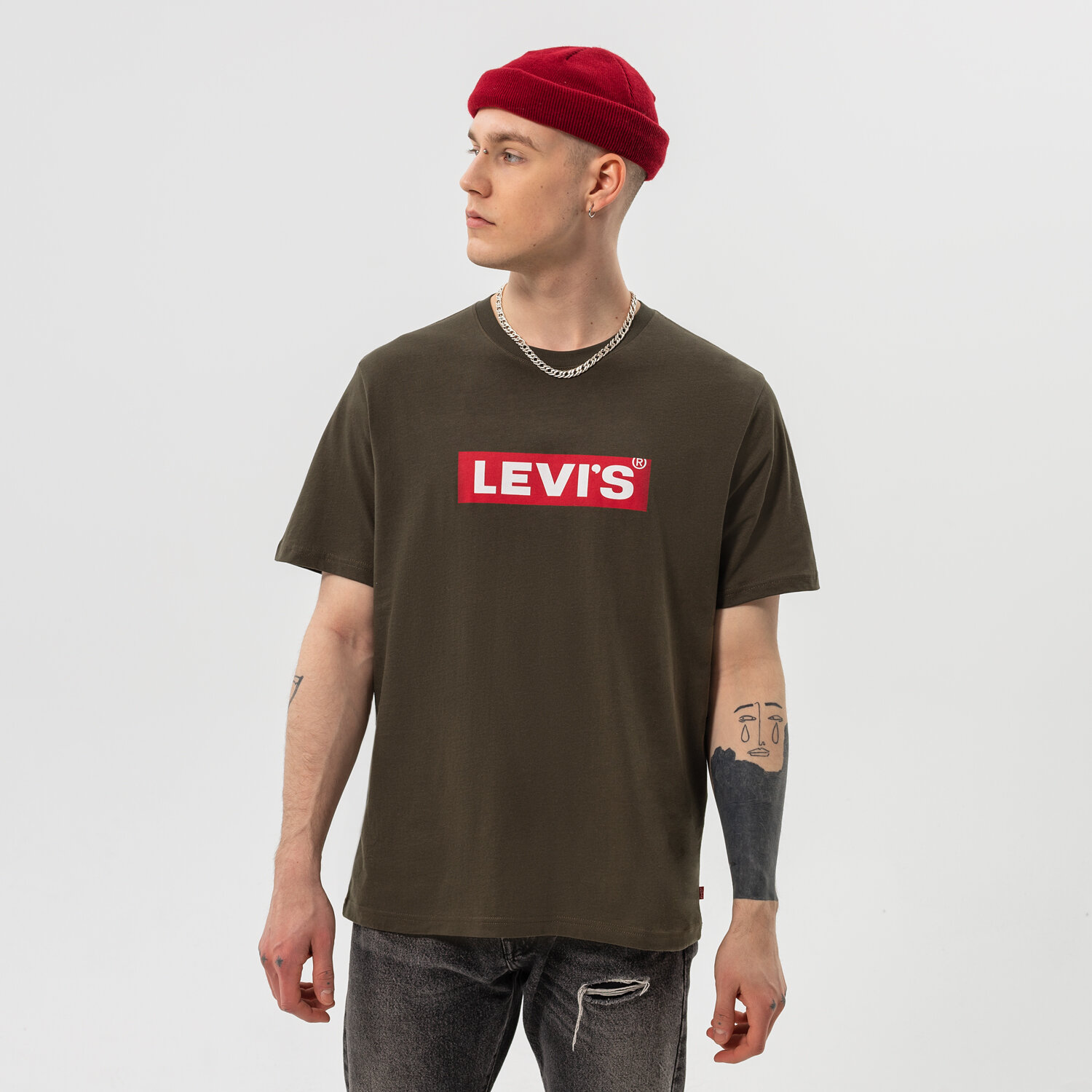 Herren T-Shirt LEVI'S T-SHIRT SS RELAXED FIT TEE AGILITY A2082-0048 Khaki