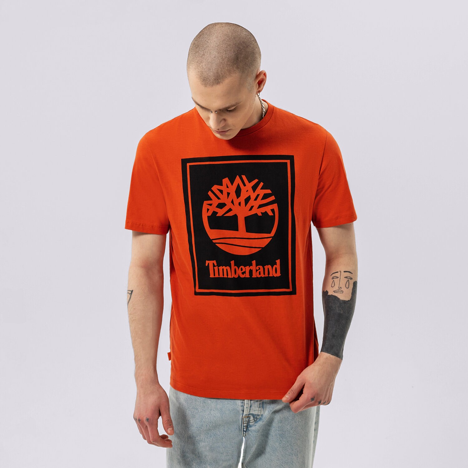 Herren T-Shirt TIMBERLAND T-SHIRT YC SS STACK LOGO TEE (REGULAR) TB0A2AJ1CN41 Rot