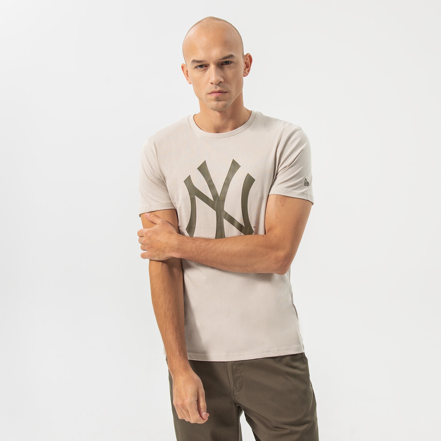 Herren T-Shirt NEW ERA T-SHIRT TEAM LOGO NYY STN 12893127 Beige
