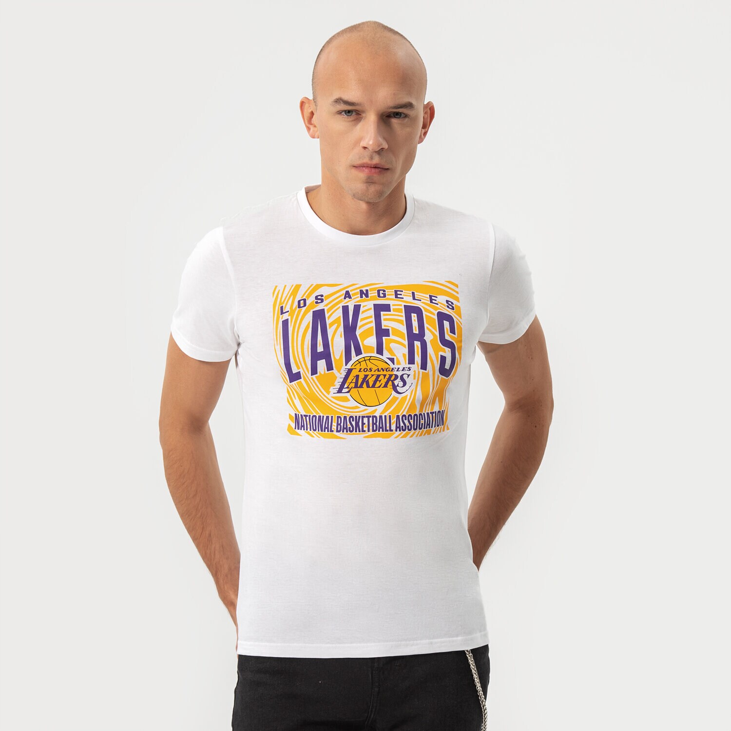 Herren T-Shirt NEW ERA T-SHIRT TEE LAKERS WHT 13051080 Weiß