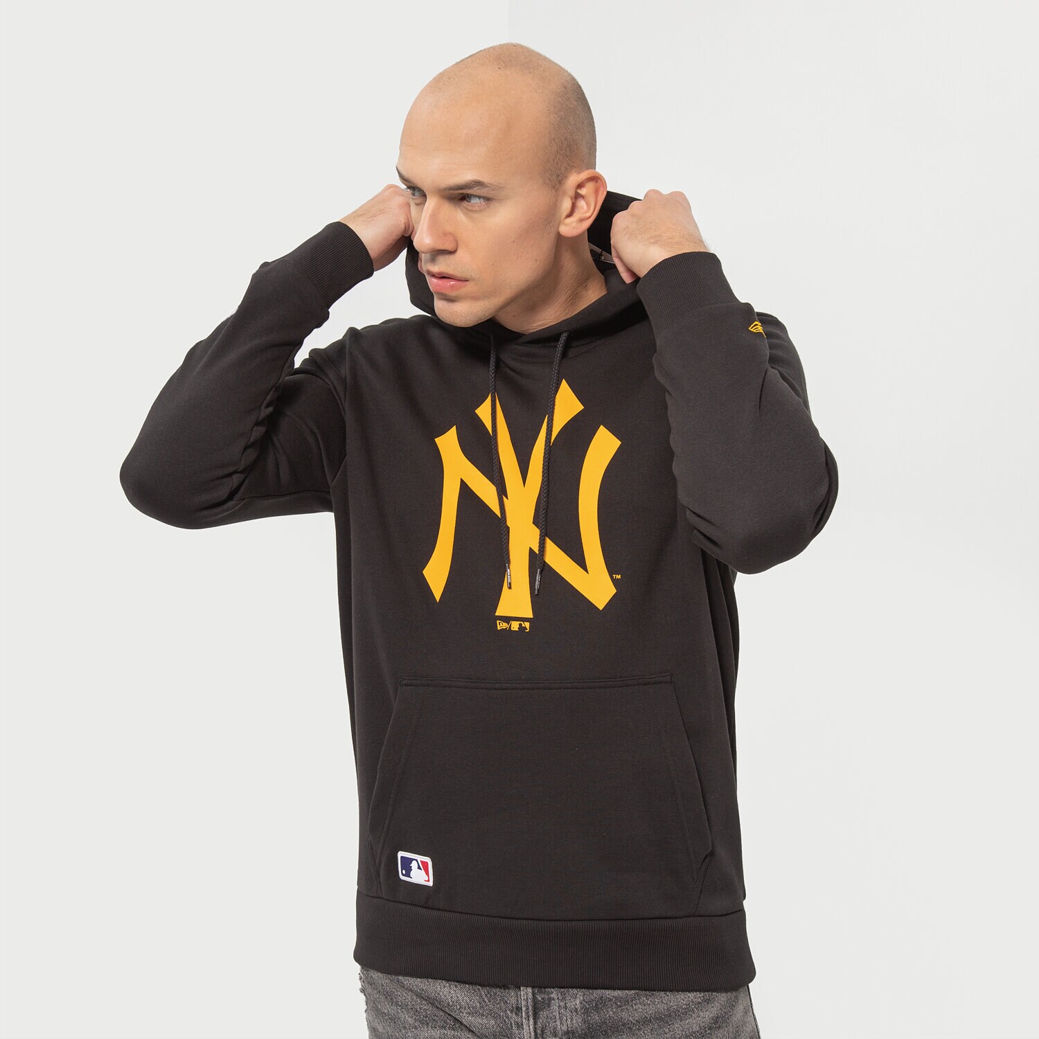 Herren NEW ERA HOODIE TEAM LOGO HOODY NYY BLK 12893131 Schwarz