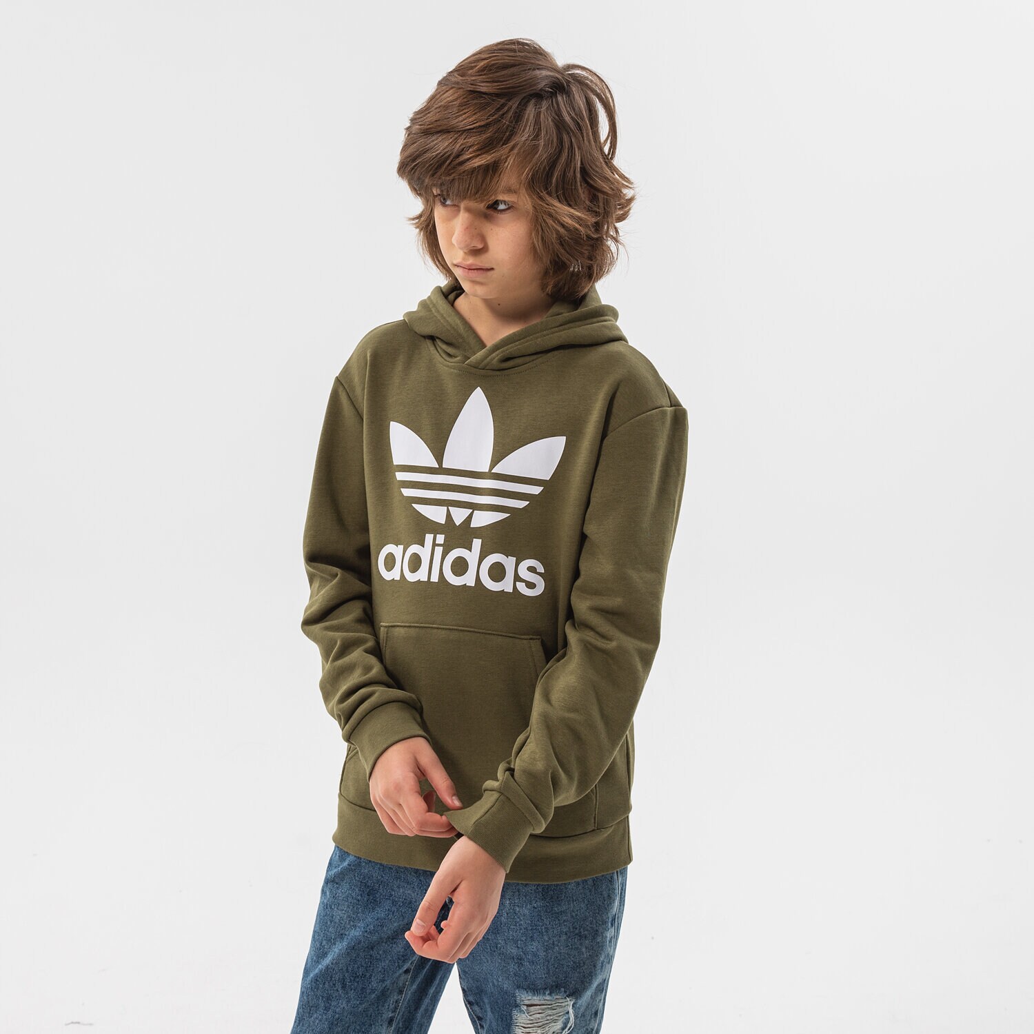 Kinder ADIDAS HOODIE TREFOIL HOODIE BOY HD2006 Khaki
