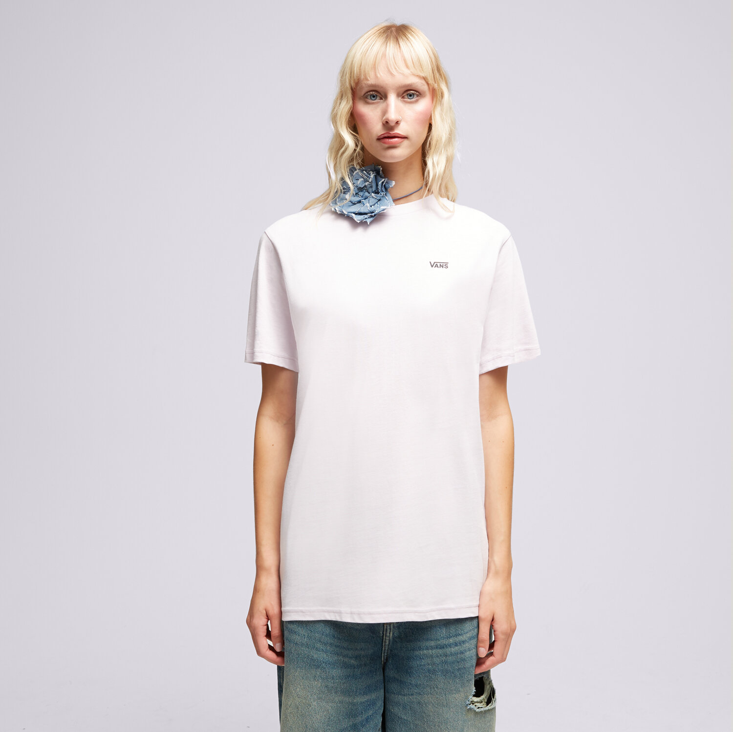 Damen T-Shirt VANS T-SHIRT LEFT CHEST LOGO TEE EM VN0A7RSRYEU1 Violet