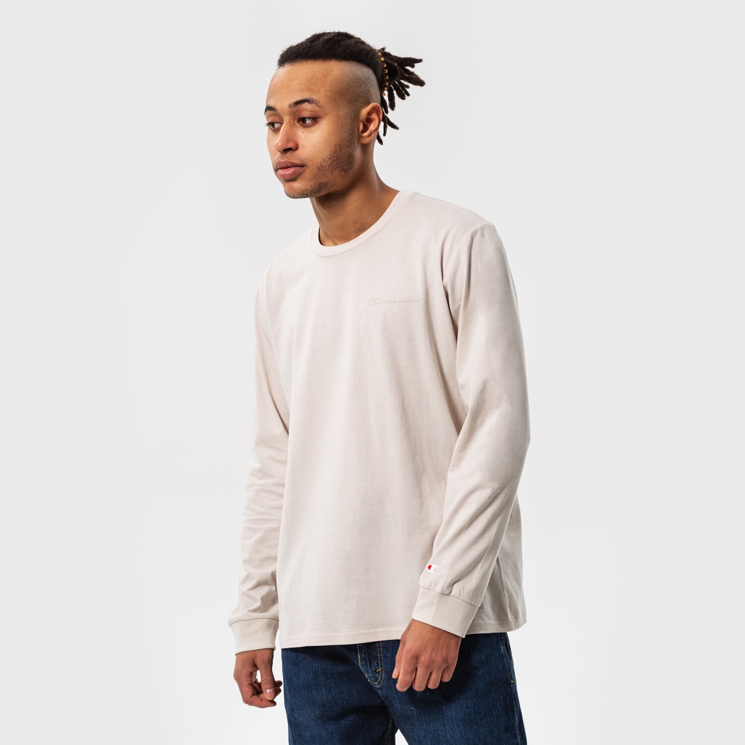 Herren T-Shirt CHAMPION T-SHIRT LONG SLEEVE T-SHIRT 217162MS014 Braun