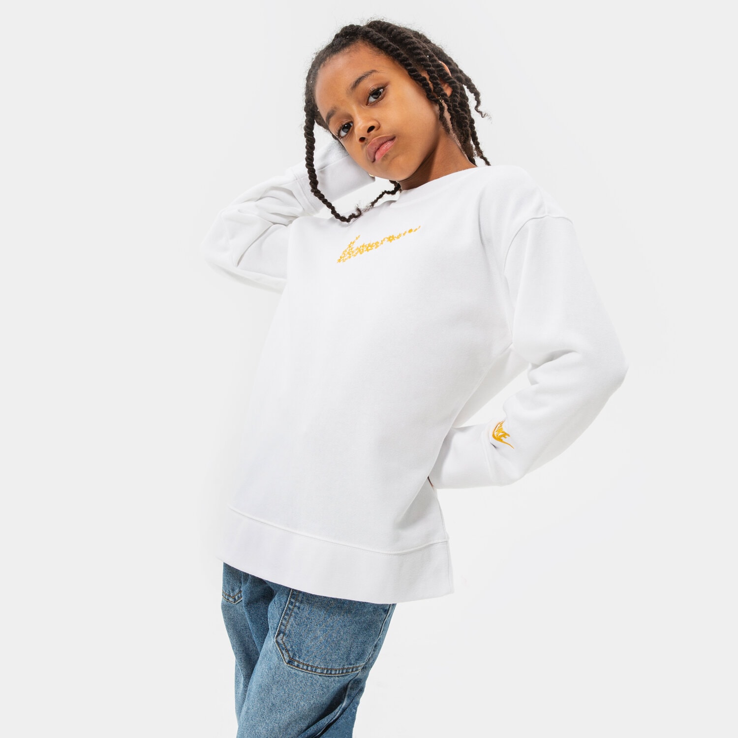 Kinder NIKE SWEATSHIRT G NSW FT BF CREW GIRL DM8210-100 Weiß
