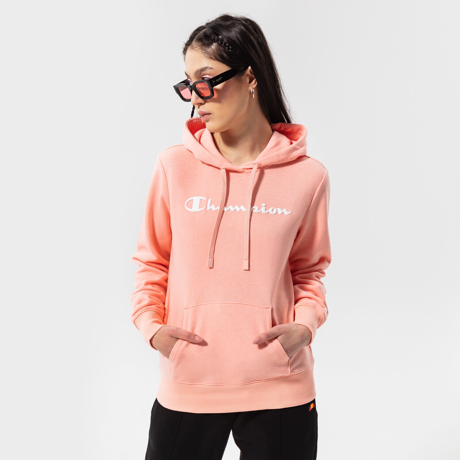 Damen CHAMPION HOODIE HOODED SWEATSHIRT 114858PS012 Rosa