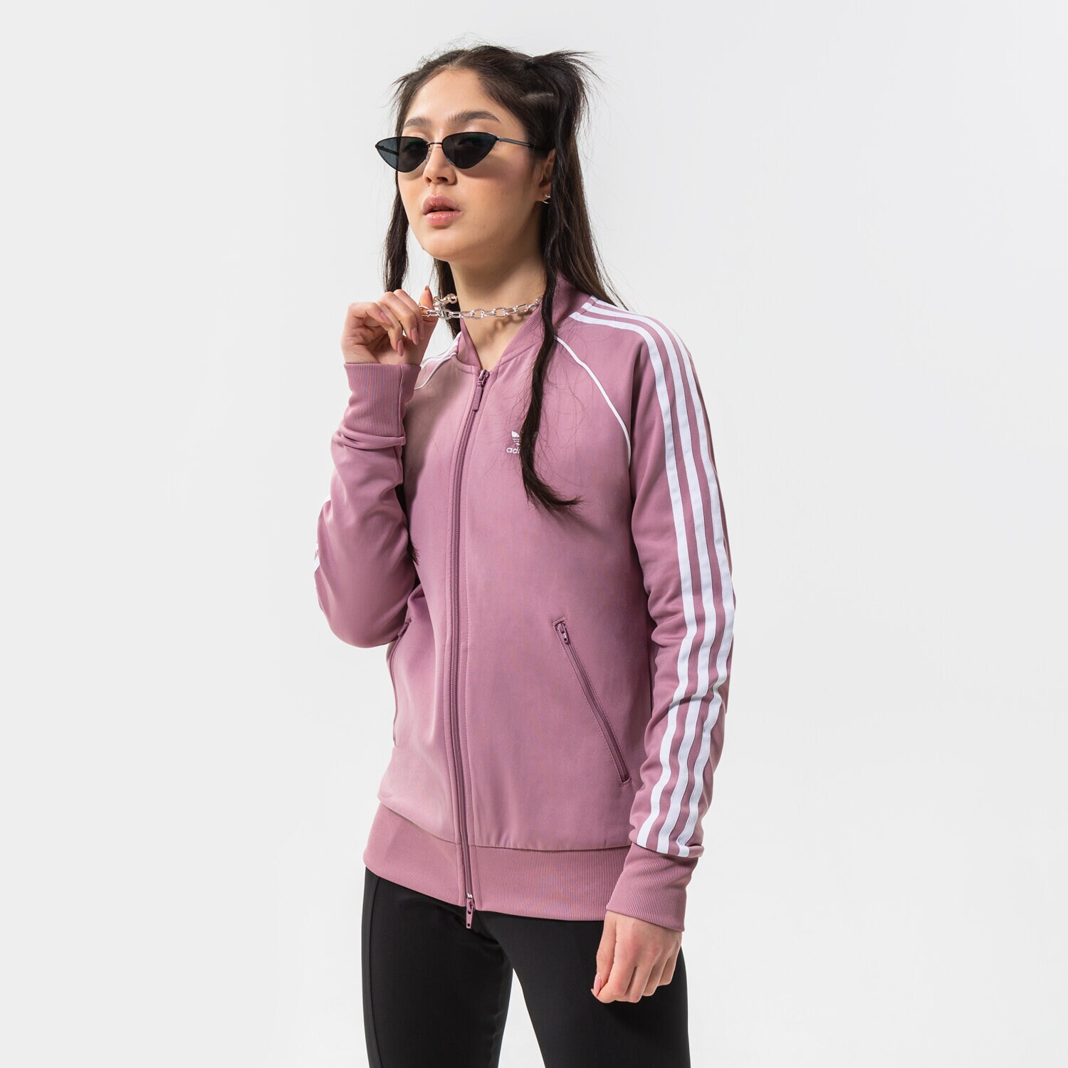 Damen ADIDAS SWEATSHIRT MIT REIßVERSCHLUSS   SST TRACKTOP PB HE9563 Rosa