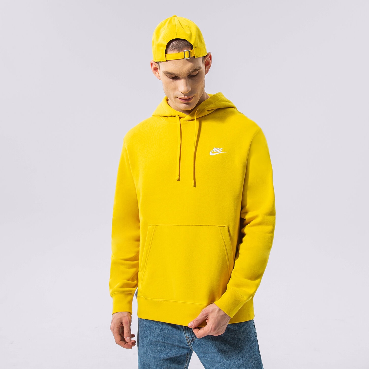 Herren NIKE HOODIE SPORTSWEAR CLUB FLEECE BV2654-709 Gelb