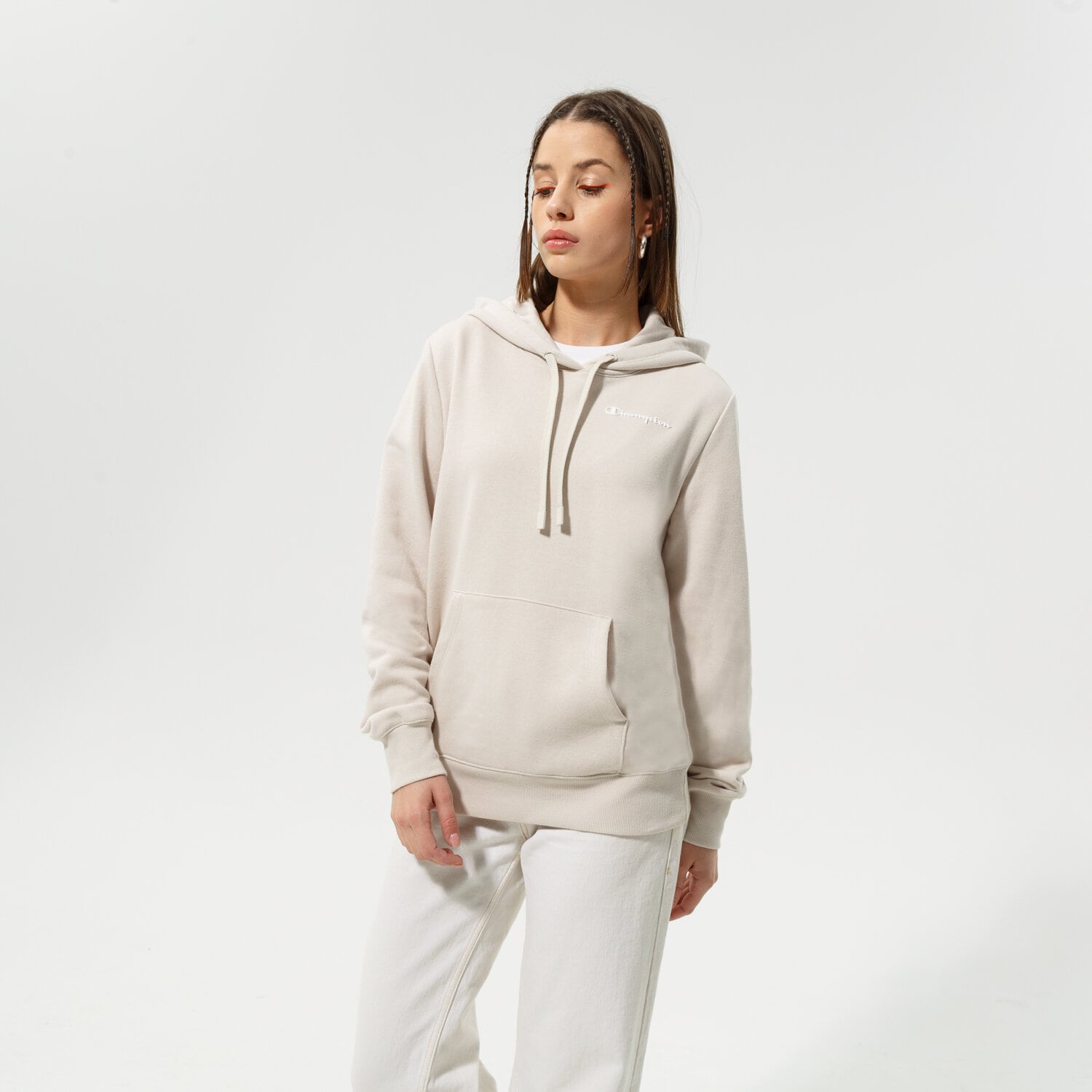 Damen CHAMPION HOODIE HOODED SWEATSHIRT 114859MS014 Beige