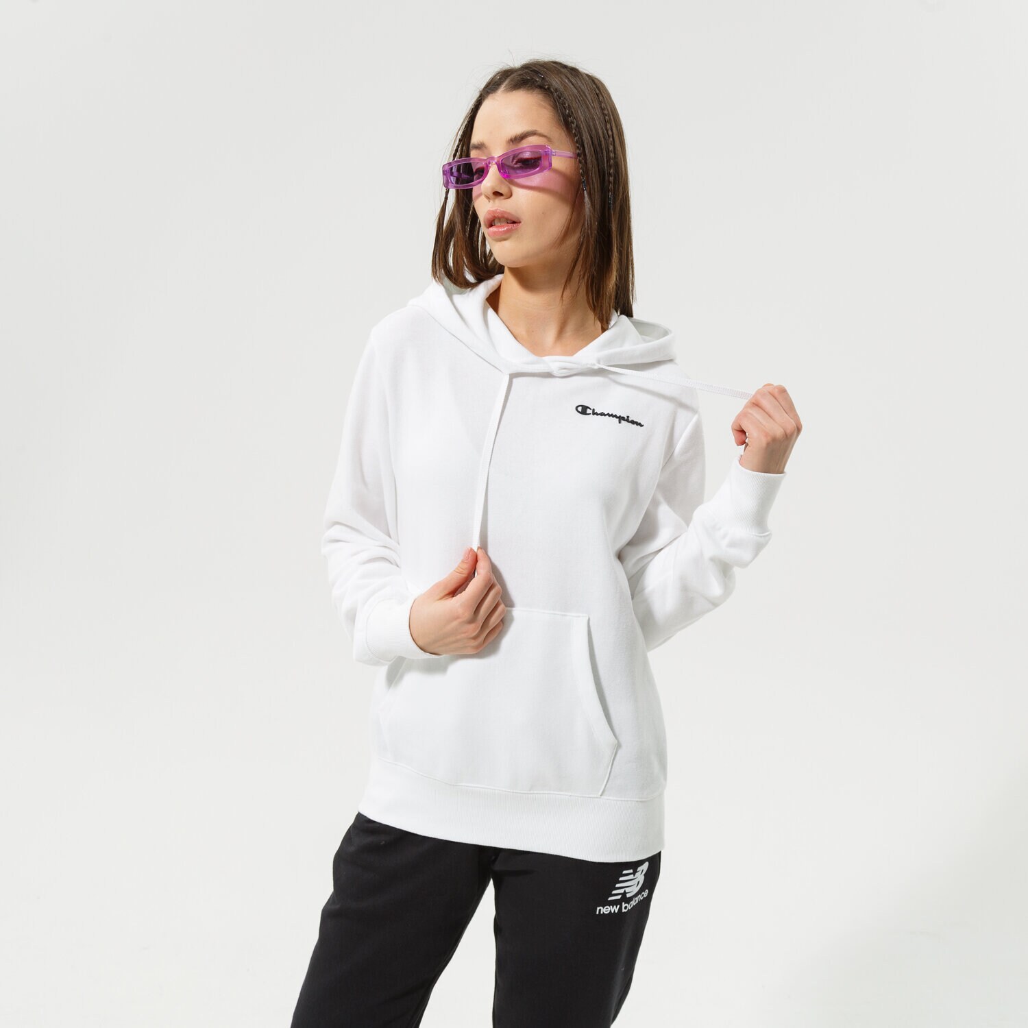 Damen CHAMPION HOODIE HOODED SWEATSHIRT 114859WW001 Weiß