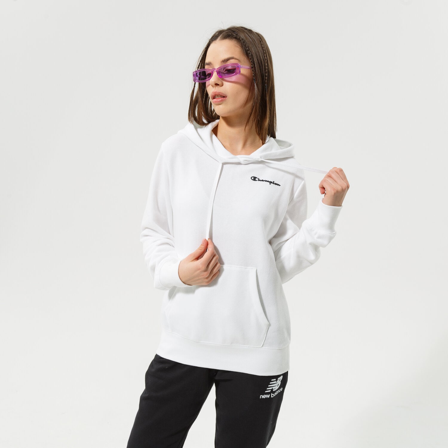 Damen CHAMPION HOODIE HOODED SWEATSHIRT 114859WW001 Weiß