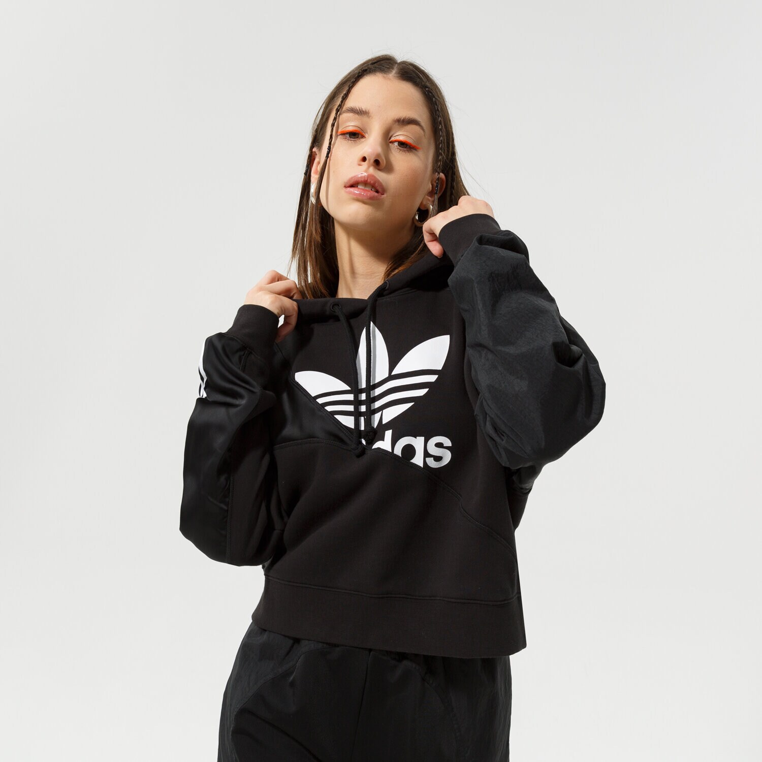 Damen ADIDAS HOODIE HOODIE HC7050 Schwarz
